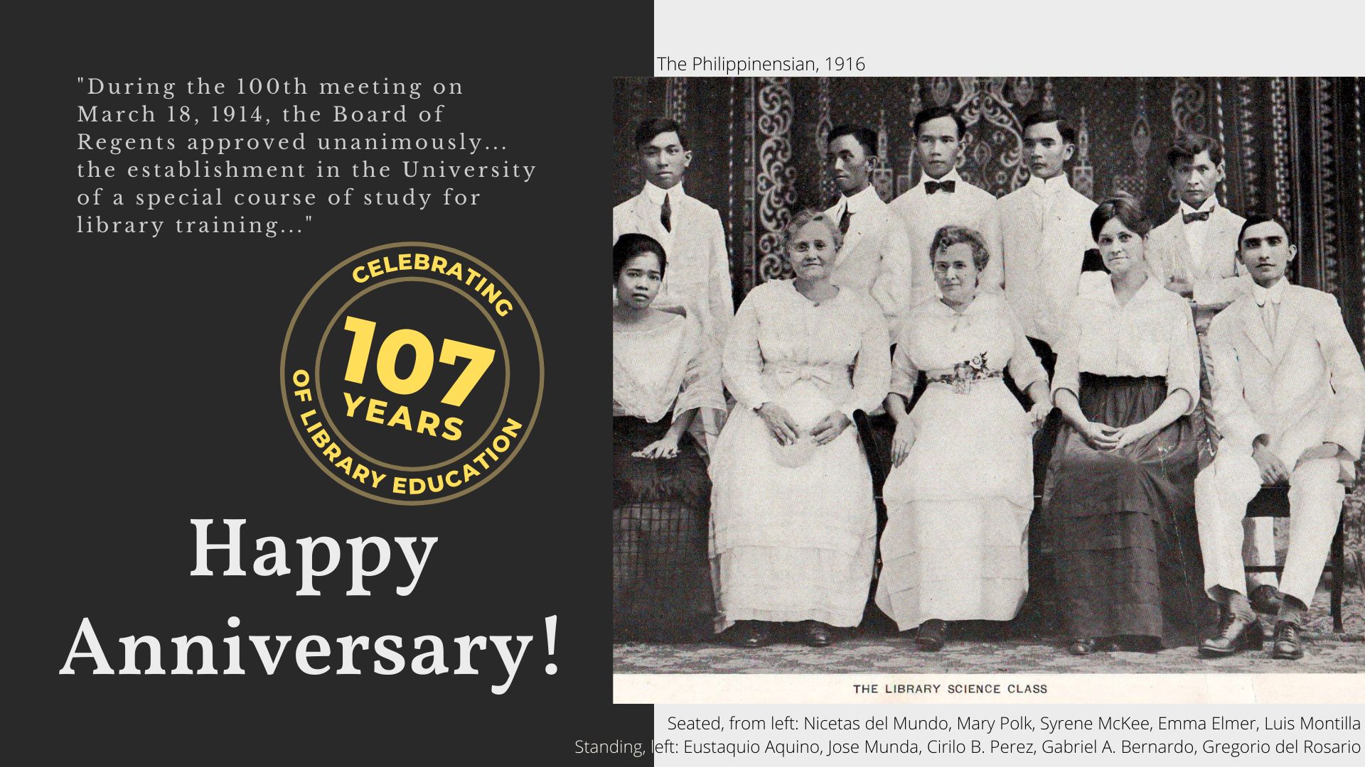 Celebrating 107 Years of Library Education in the Philippines and Southeast Asia