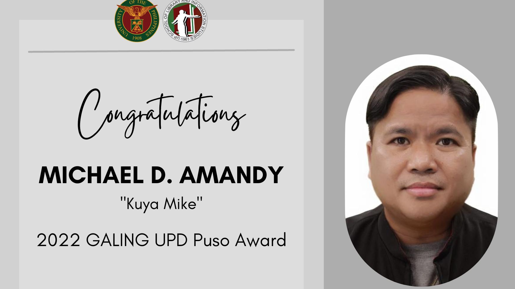 SLIS staff receives 2022 GALING UPD Puso Award