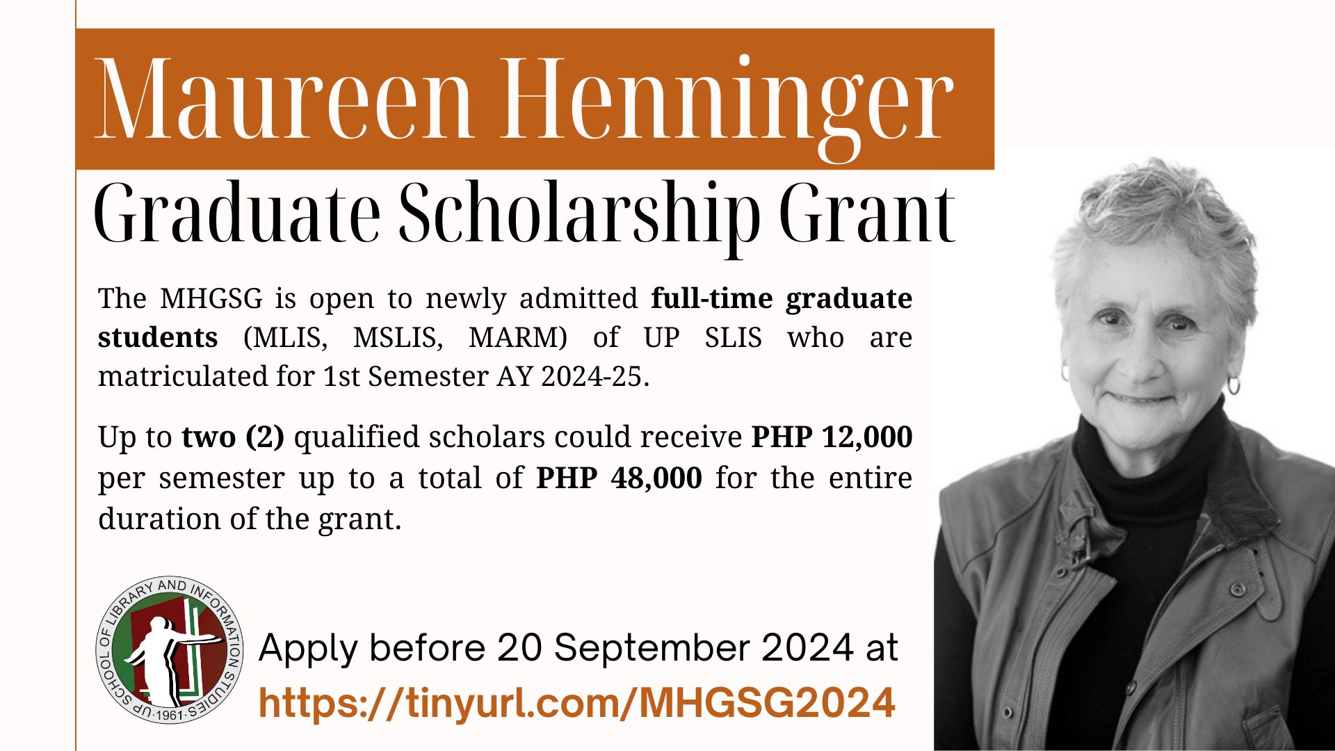 2024 Maureen Henninger Graduate Scholarship Grant